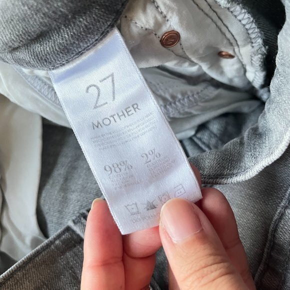 Mother Skinny Jeans The Dropout in Holy Smokes Womens Size 27 Gray Crop … - Picture 10 of 11